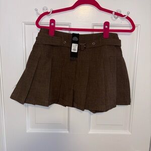 Fashion Nova Tan Mini Skirt with Belt